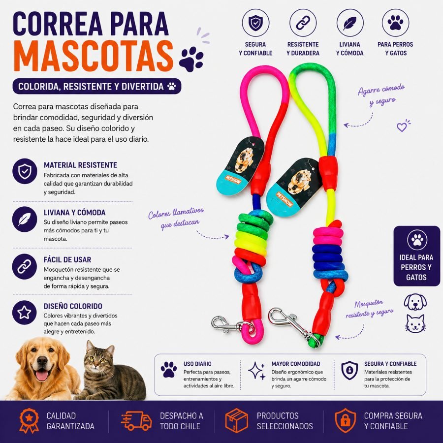 CORREA PARA MASCOTA  1 PZA por mayor en Chile