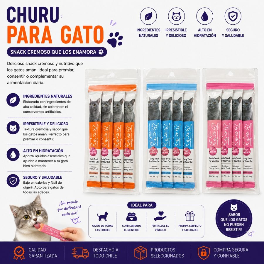 CHURU PARA GATO 5 PZA por mayor en Chile