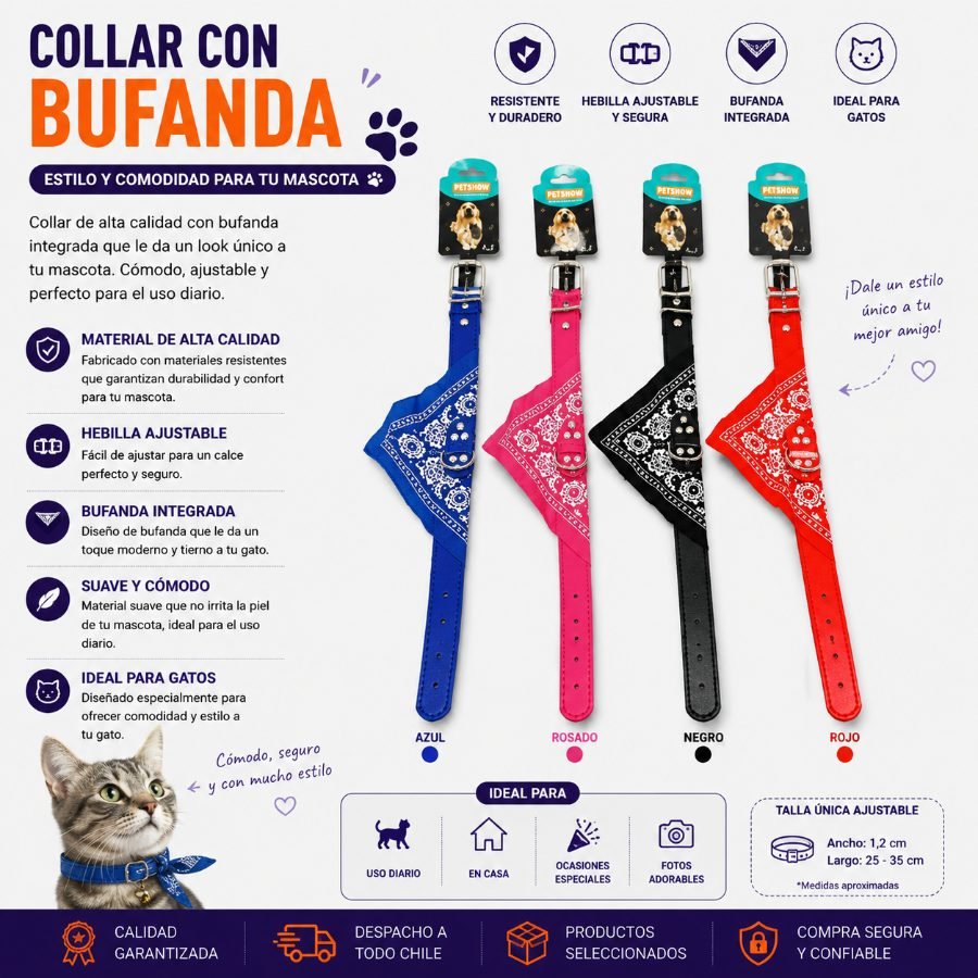 COLLAR CON BUFANDA 3,5 1 PZA por mayor en Chile