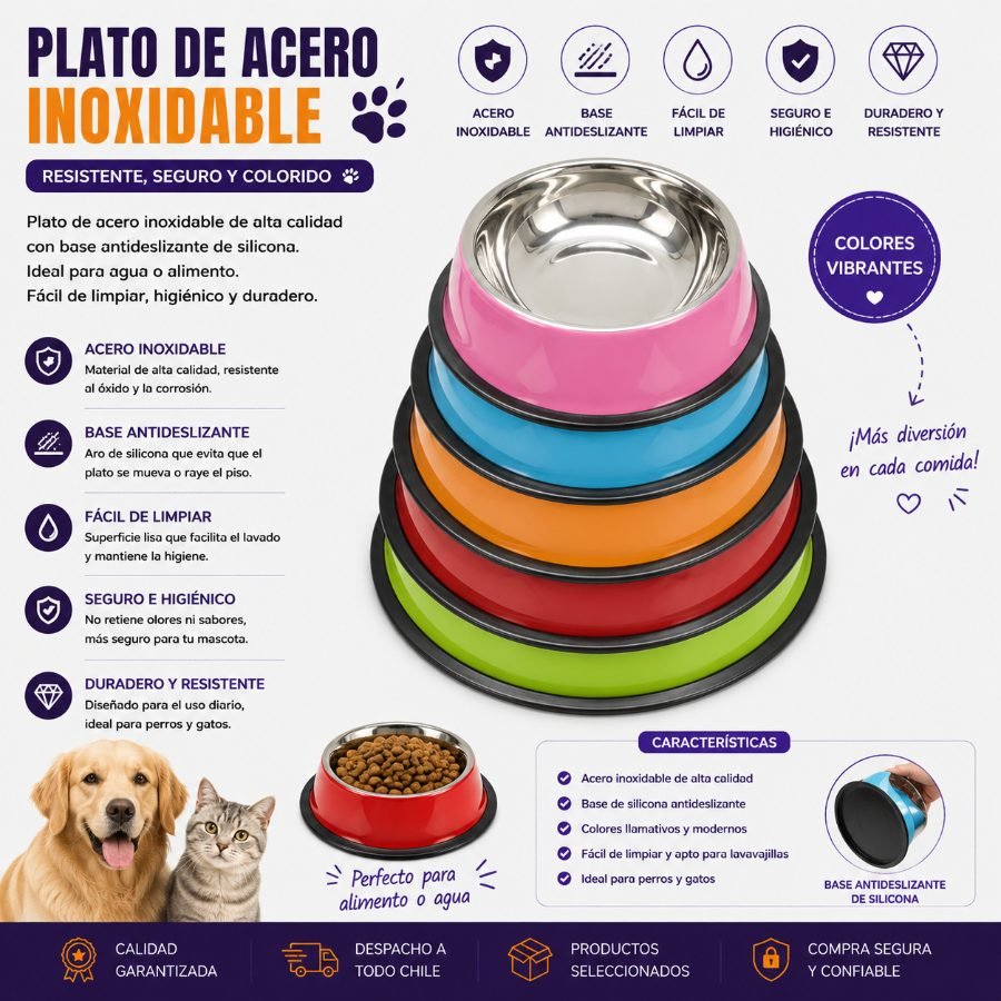 PLATO ACERO INOXIDABLE 18 CM por mayor en Chile