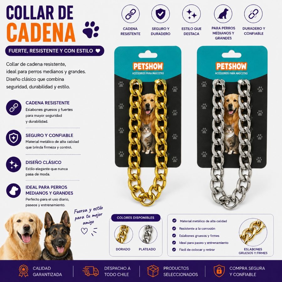COLLAR DE CADENA 2,8 X 46 CM por mayor en Chile