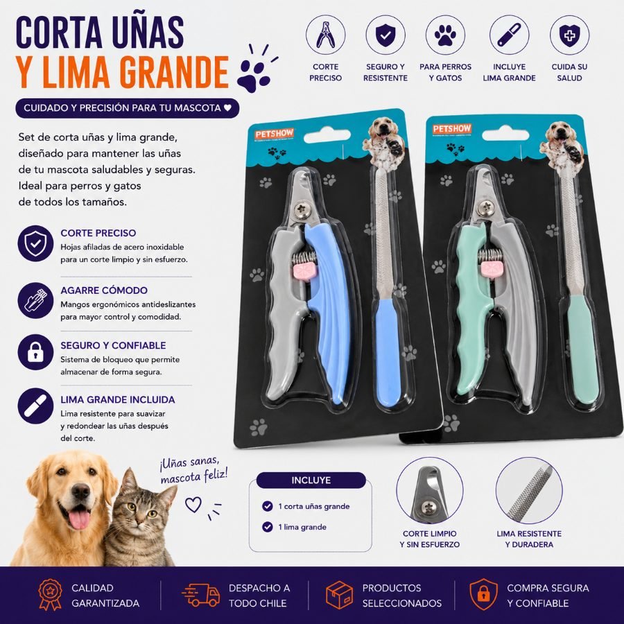 CORTA UÑAS+LIMA GRANDE 2 PZA por mayor en Chile