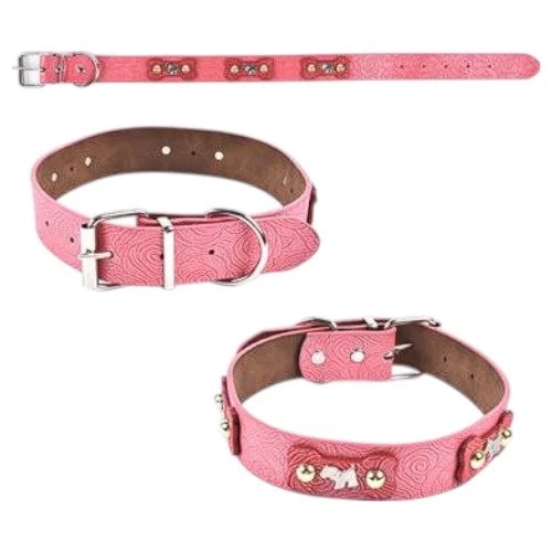 Collar de piel sintética con grabado de espirales, aplicaciones de huesos con gemas y banda de 3.0 cm mayorista — imagen 2