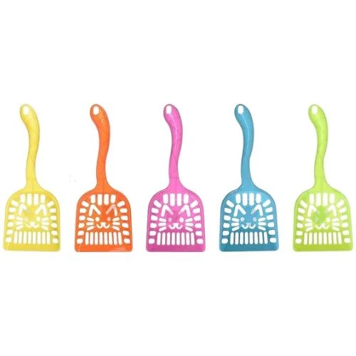 Pala recolectora ergonómica para arena de gatos con diseño de rostro felino y mango ondulado mayorista — imagen 2