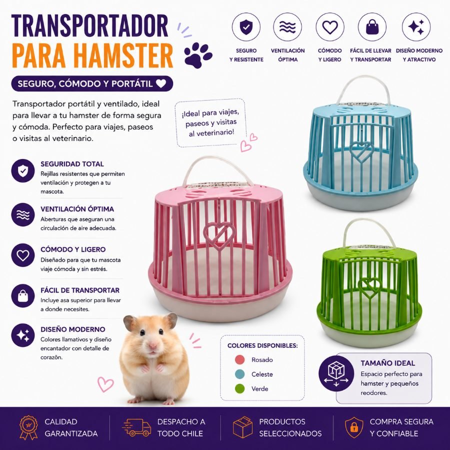 TRANSPORTADOR PARA HAMSTER 1 PZA por mayor en Chile