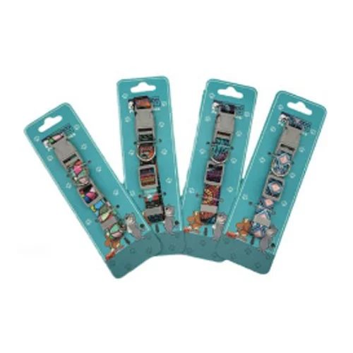 Collar para mascotas grandes con estampado de ondas multicolor, herrajes de seguridad y banda de 2.5 cm mayorista — imagen 2