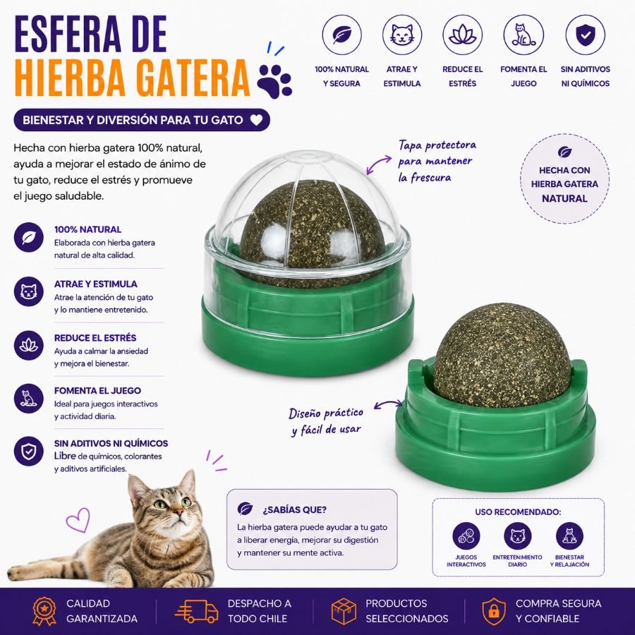 ESFERA DE HIERBA GATERA 4,5 X 4 CM por mayor en Chile