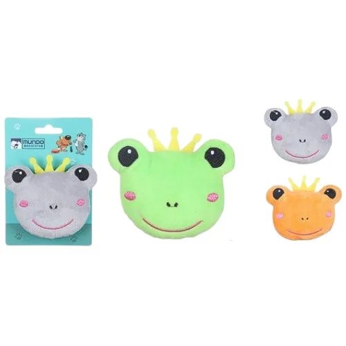 Juguete de felpa para gatos con diseño de cara de rana, corona decorativa y textura suave mayorista — imagen 2