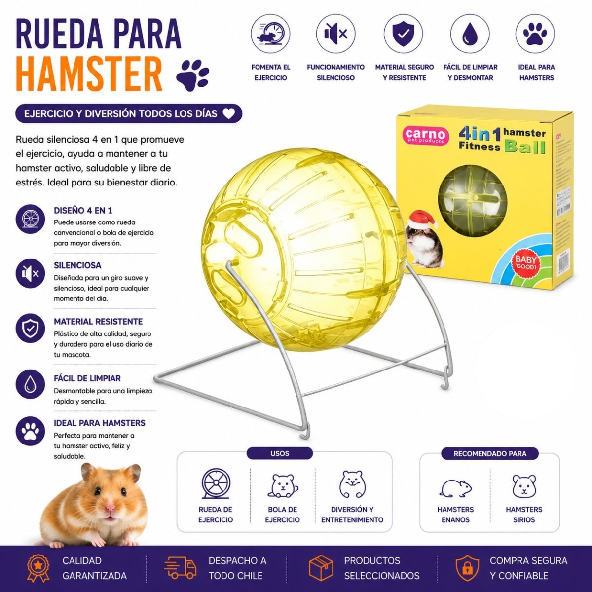 RUEDA PARA HAMSTER 14 X 13 X 13 CM por mayor en Chile