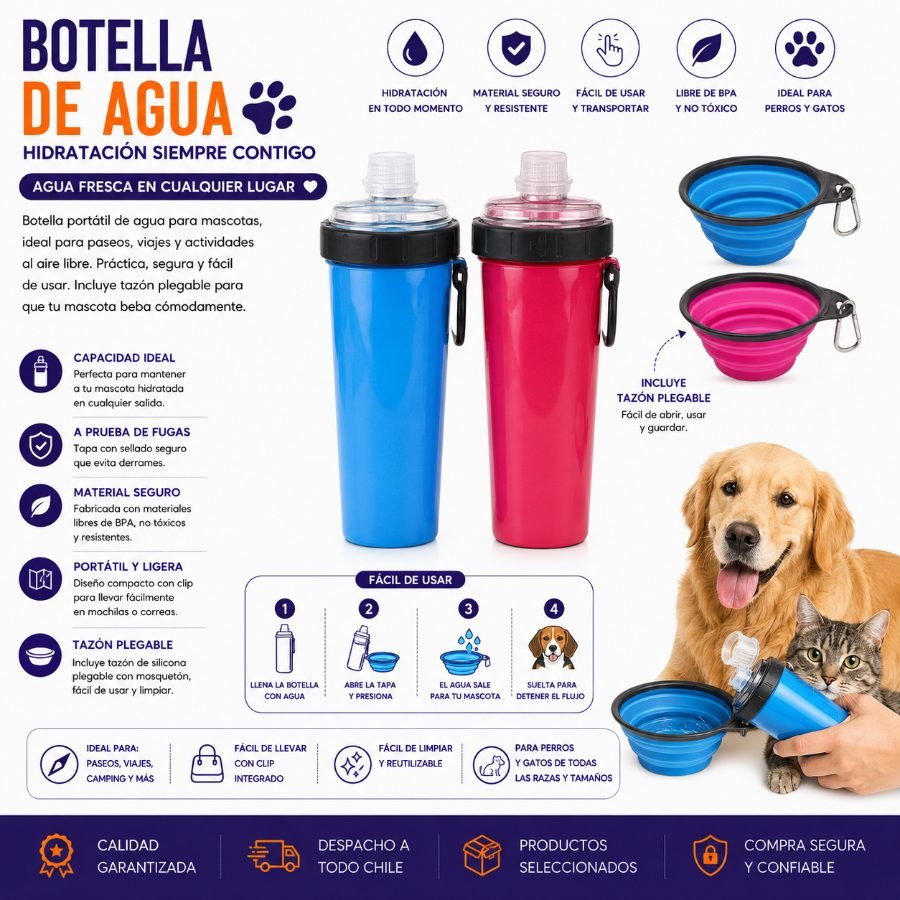 BOTELLA DE AGUA 21 CM por mayor en Chile