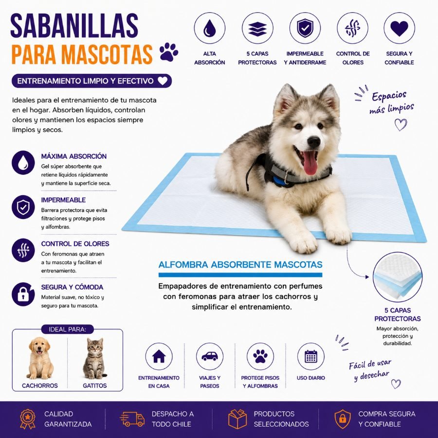 SABANILLAS PARA MASCOTA 60 X 45 CM por mayor en Chile