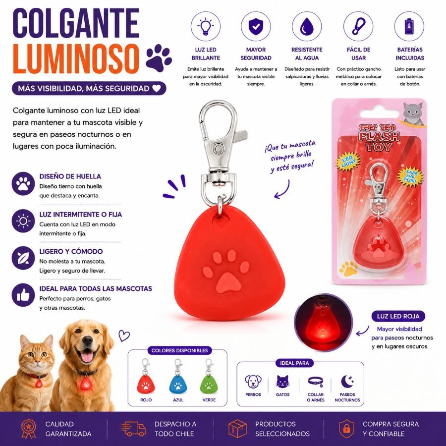 COLGANTE LUMINOSO 7,5 X 3,5 CM por mayor en Chile