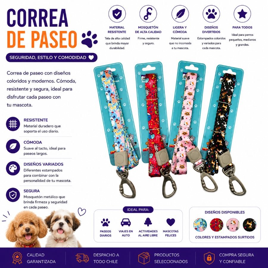 CORREA DE PASEO 1,5 X 120 CM por mayor en Chile
