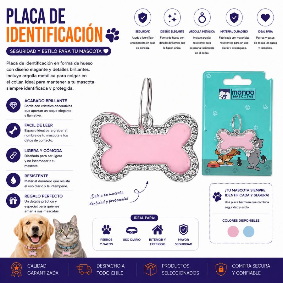 PLACA DE IDENTIFICACION 2 X 4 CM por mayor en Chile