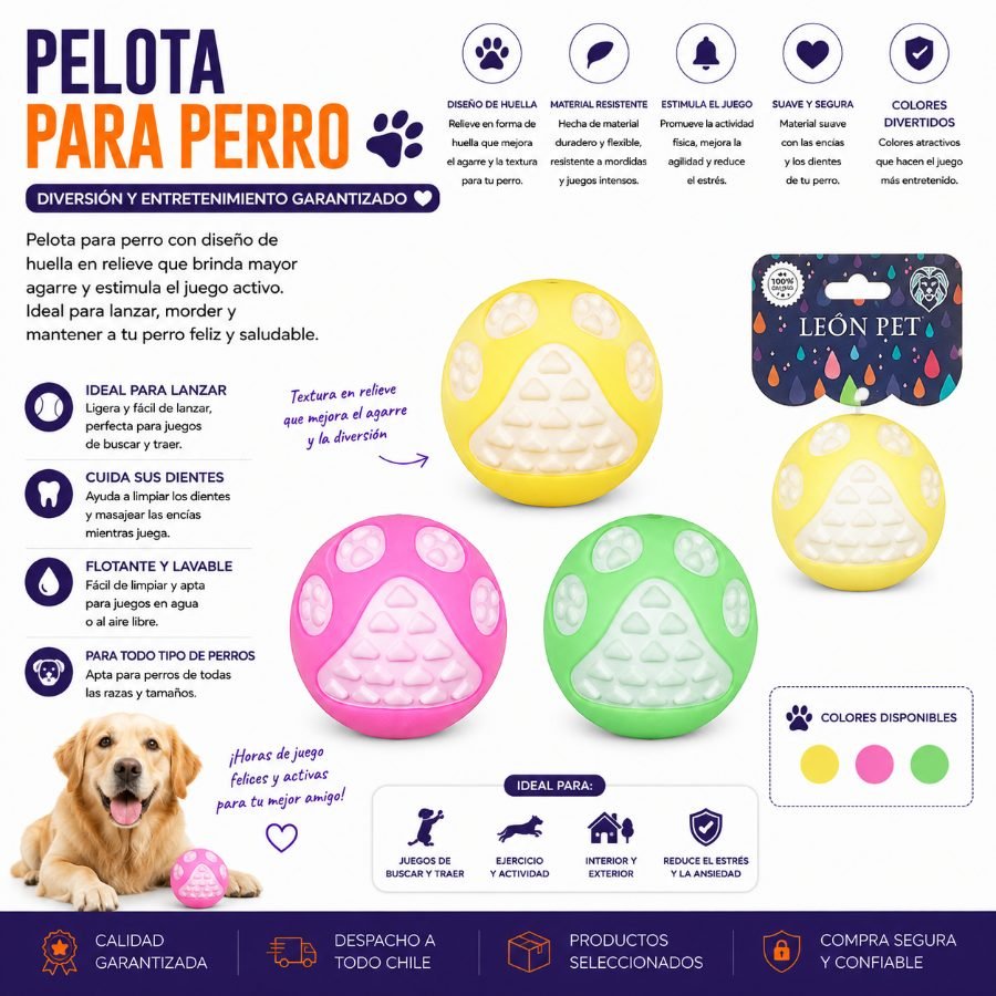 PELOTA PARA PERRO 6,5 CM por mayor en Chile