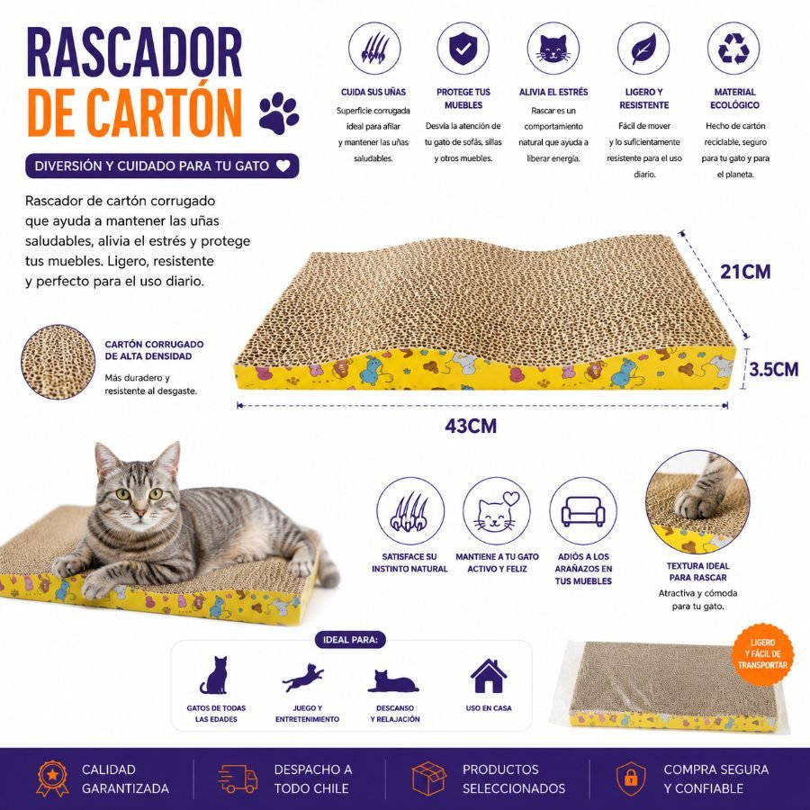 RASCADOR DE CARTON 43 X 3,5 X 21 CM por mayor en Chile