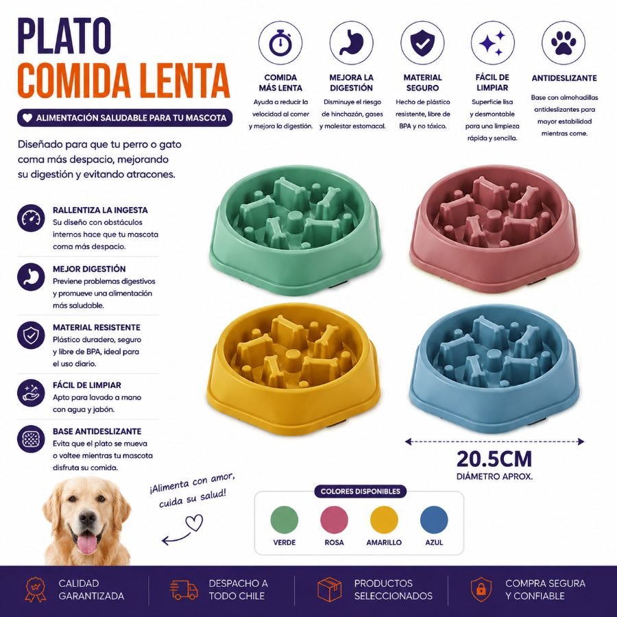 PLATO COMIDA LENTA 20,5 CM por mayor en Chile