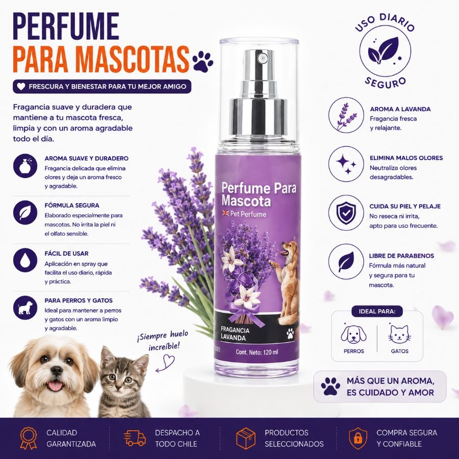PERFUME PARA MASCOTA 90 ML por mayor en Chile
