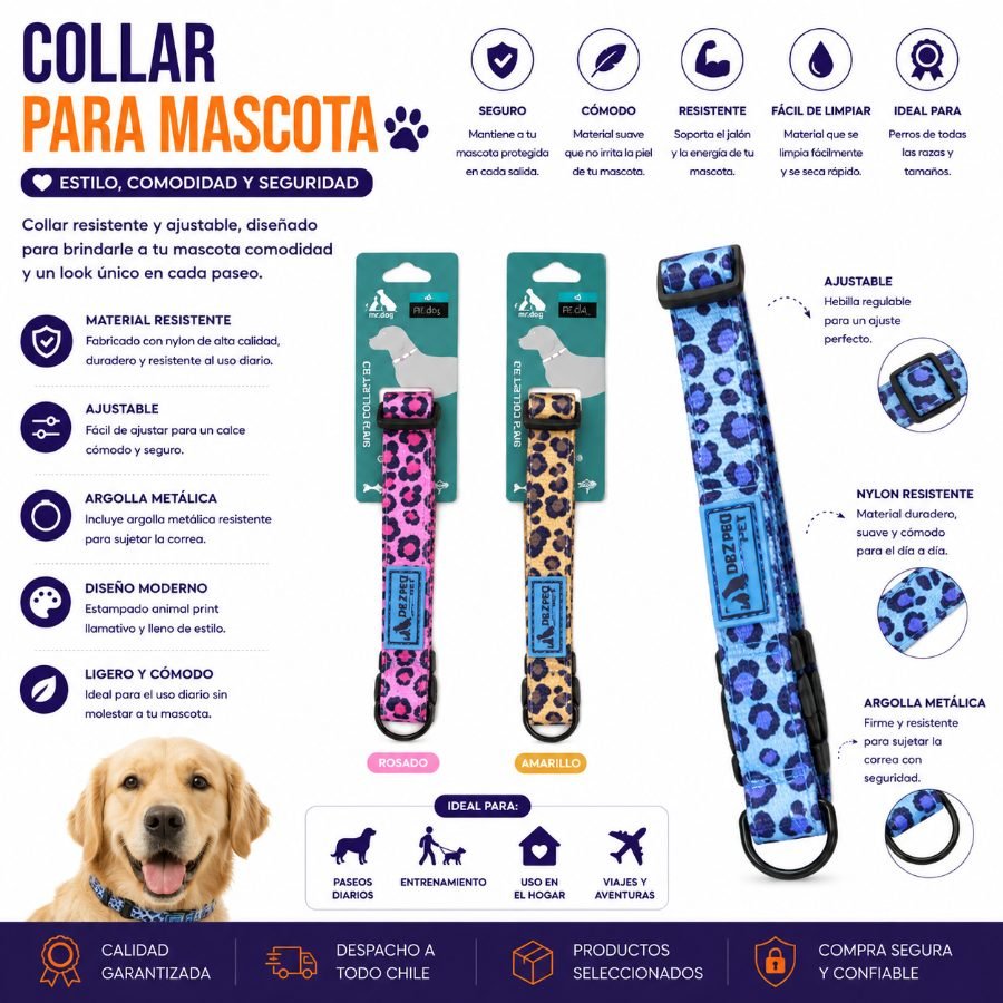 COLLAR PARA MASCOTA 2,5 1 PZA por mayor en Chile