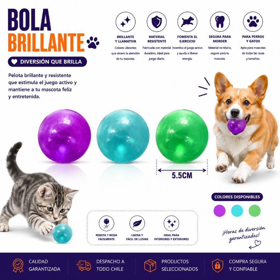 BOLA BRILLANTE 5,5 CM por mayor en Chile