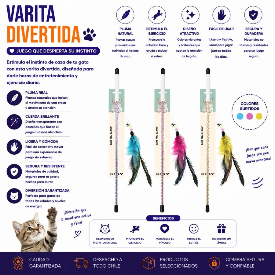 VARITA DIVERTIDA TRANSPARENTE 6 X 30 CM por mayor en Chile