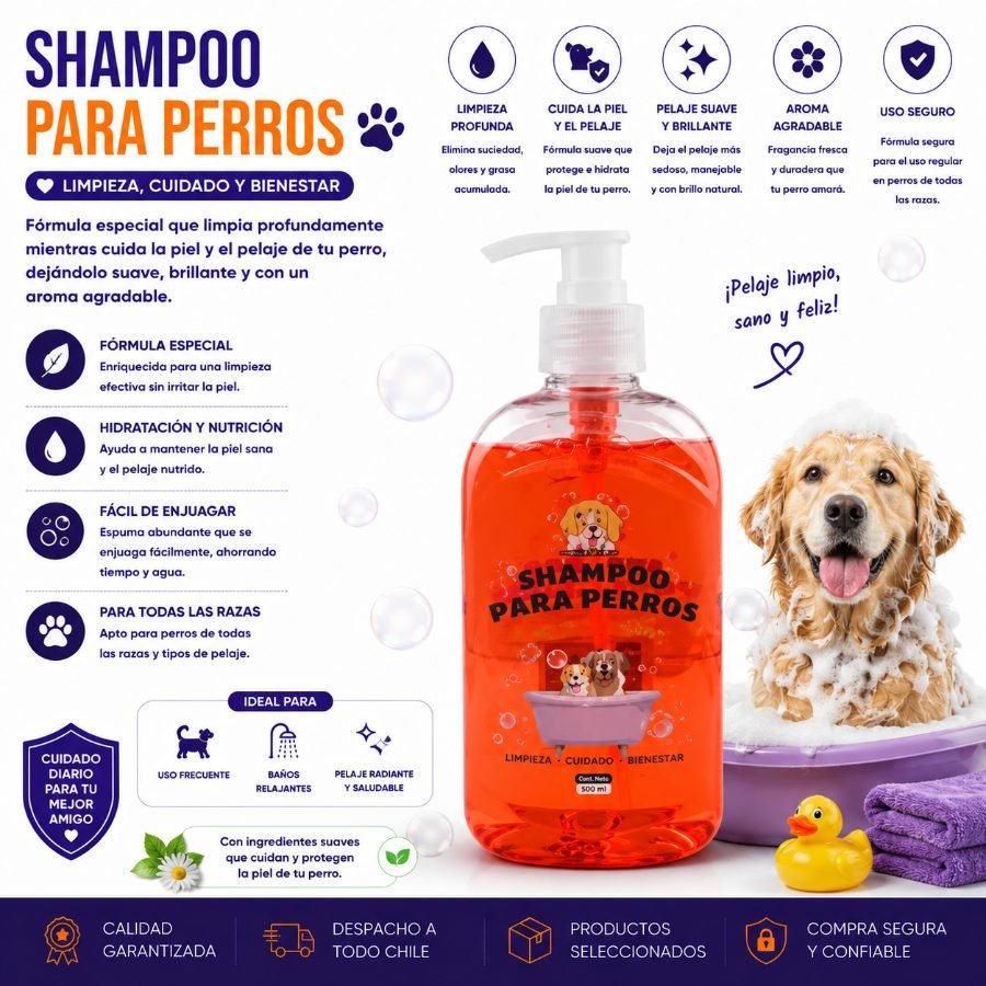 SHAMPOO PARA PERRO 500 ML por mayor en Chile