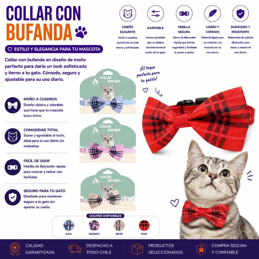COLLAR PARA MASCOTA 1 Pza por mayor en Chile