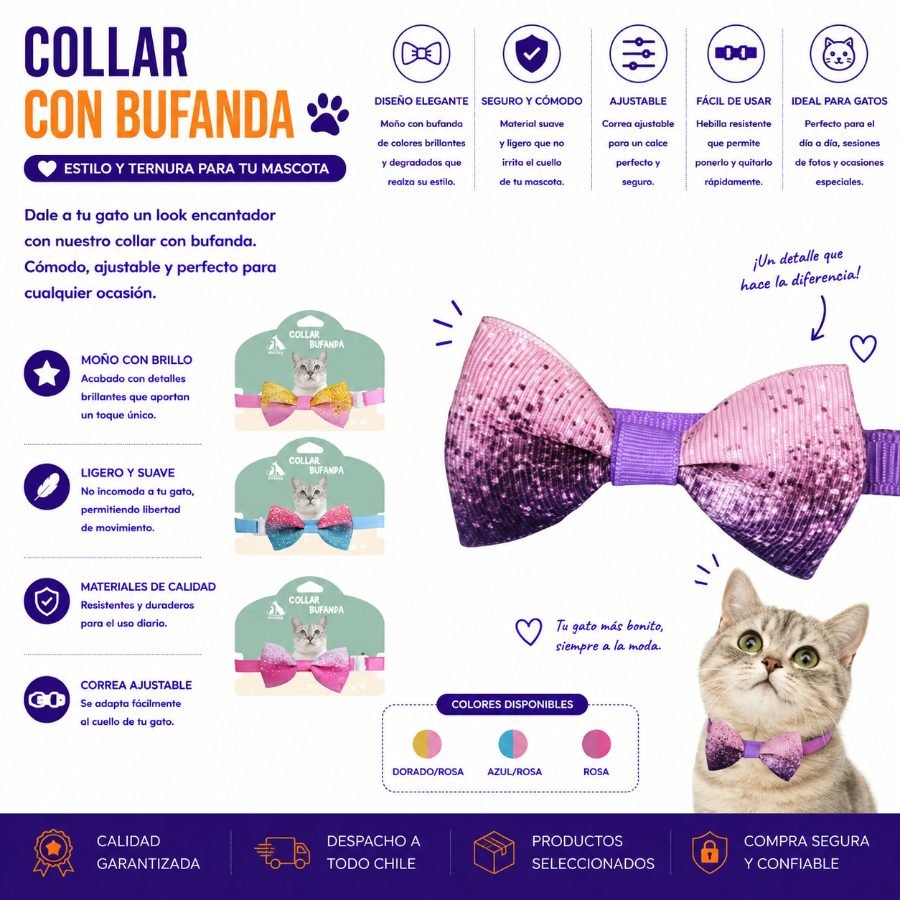COLLAR PARA MASCOTA 1 PZA por mayor en Chile