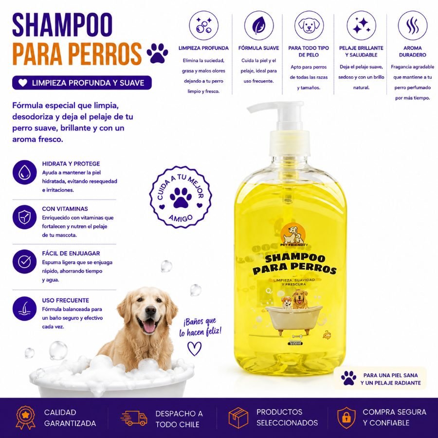 SHAMPOO PARA PERROS 500 ML por mayor en Chile