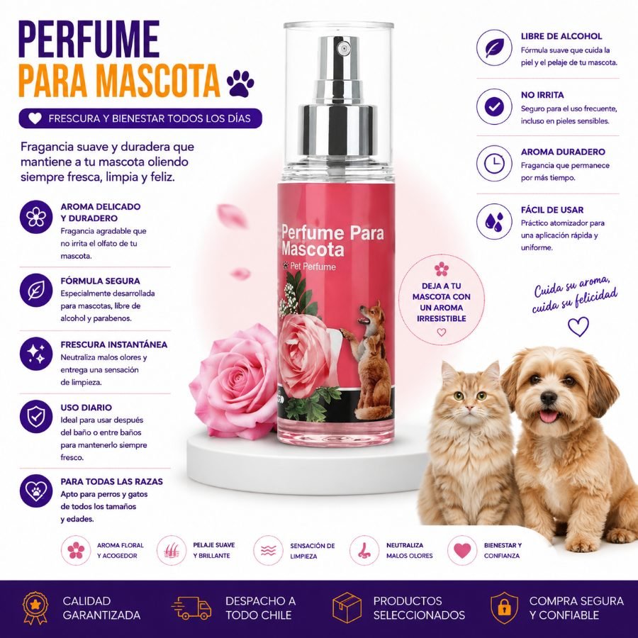 PERFUME PARA MASCOTA 90 ML por mayor en Chile