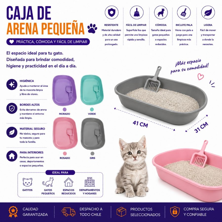 CAJA DE ARENA PEQUEÑA 41 X 31 CM por mayor en Chile