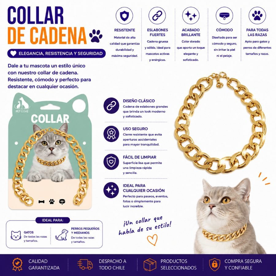 COLLAR DE CADENA TALLA S por mayor en Chile
