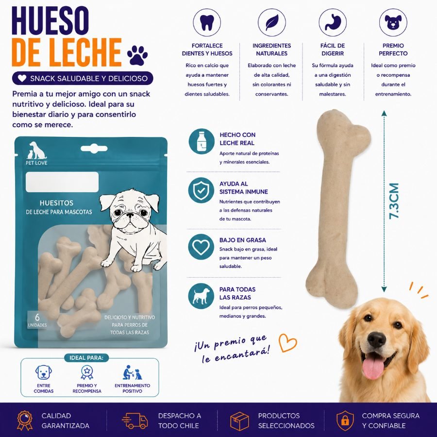 HUESO DE LECHE 6 PZA-7,3 CM por mayor en Chile