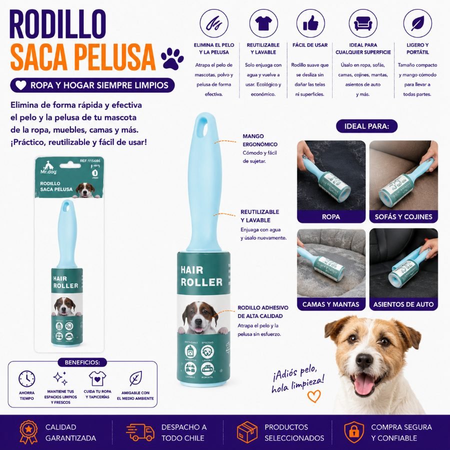 RODILLO SACA PELUSA 1 ROLLO por mayor en Chile
