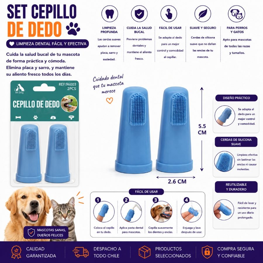 SET CEPILLO DE DEDO 2 PZA por mayor en Chile