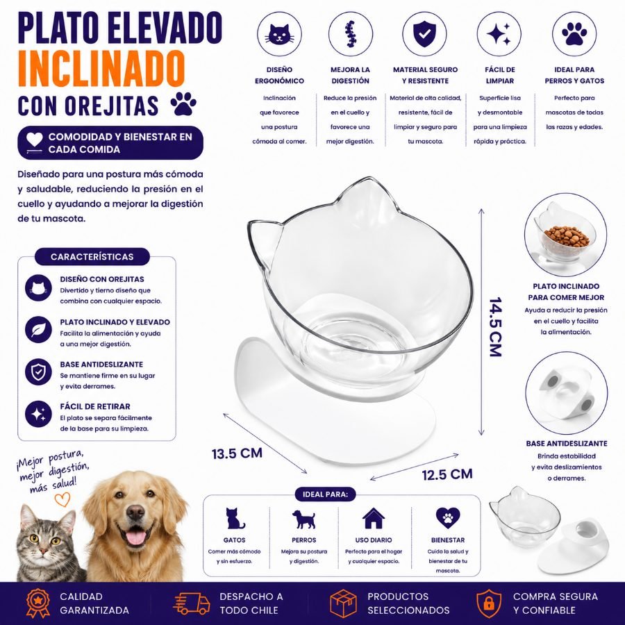 PLATO ELEVADO INCLINADO 14,5 X 12,5 X 13,5 CM por mayor en Chile