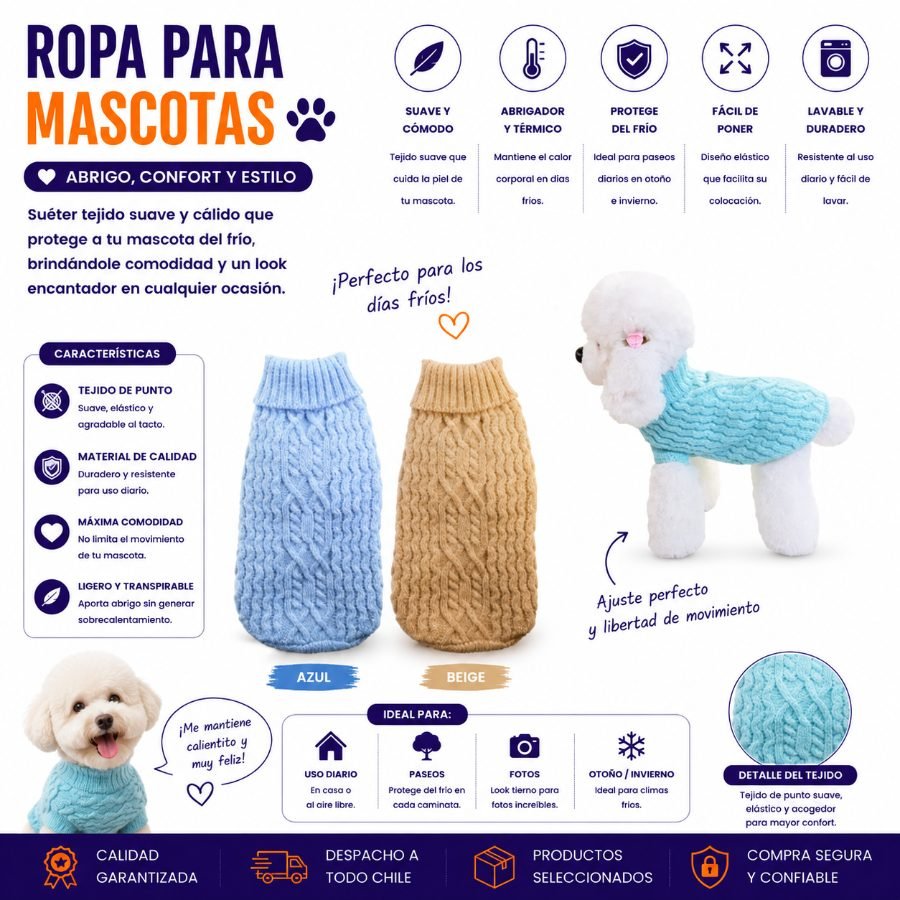 ROPA PARA MASCOTA TALLA M por mayor en Chile
