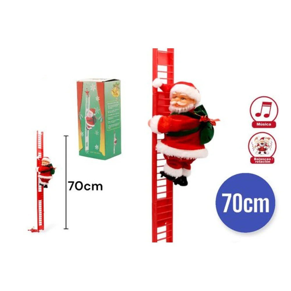 NAVIDAD FIGURA MOVIL PAPA NOEL ESCALERA LARGA 70 CM por mayor en Chile