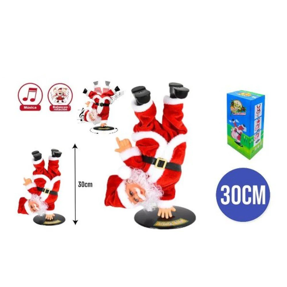 NAVIDAD FIGURA MOVIL PAPA NOEL VOLTERETA 1 MANO 30 CM por mayor en Chile