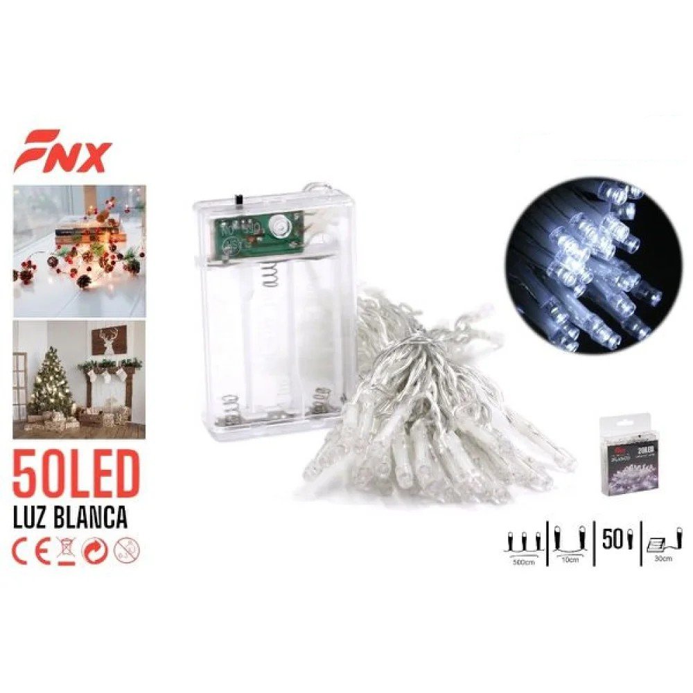 50L LED PILAS HILO TRANSPARENTE LUZ BLANCA 50L por mayor en Chile