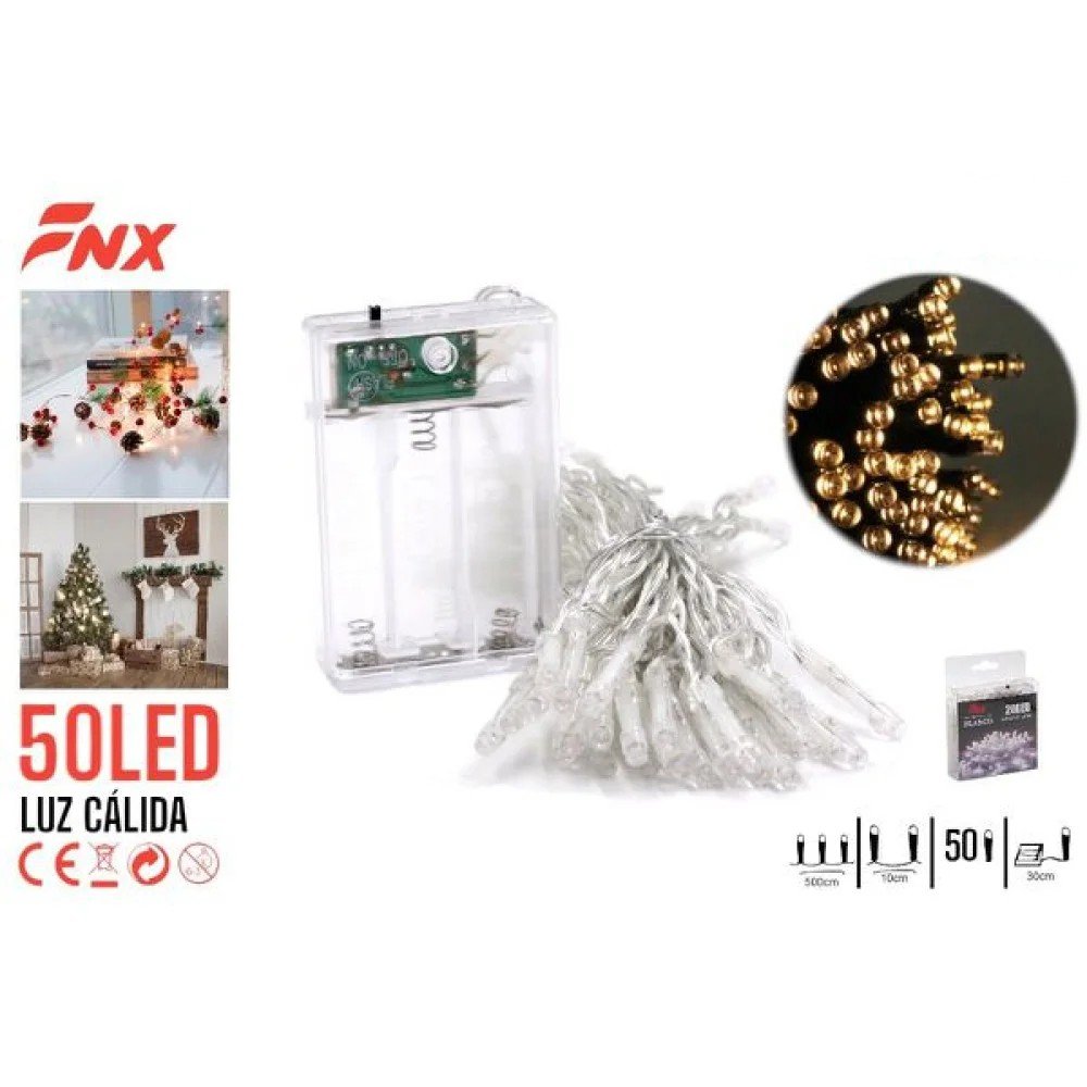 50L LED PILAS HILO TRANSPARENTE LUZ CALIDA 50L por mayor en Chile