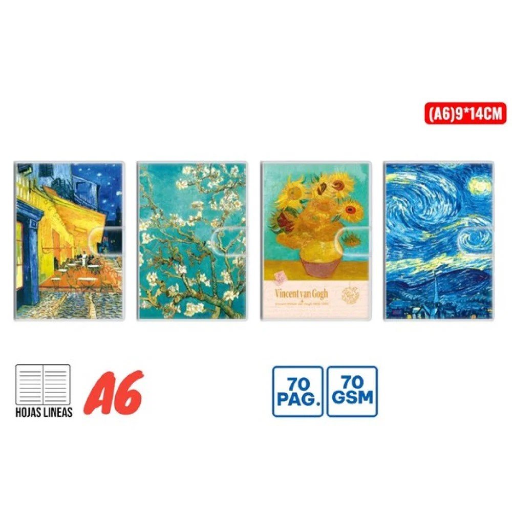 LIBRETA VAN GOGH A6 9 X 14 CM por mayor en Chile