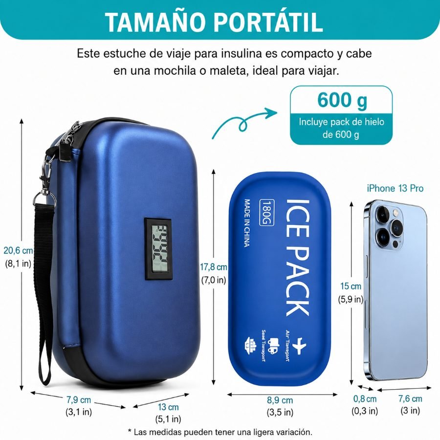 Estuche porta insulina rígido con termómetro digital lcd mayorista — imagen 5