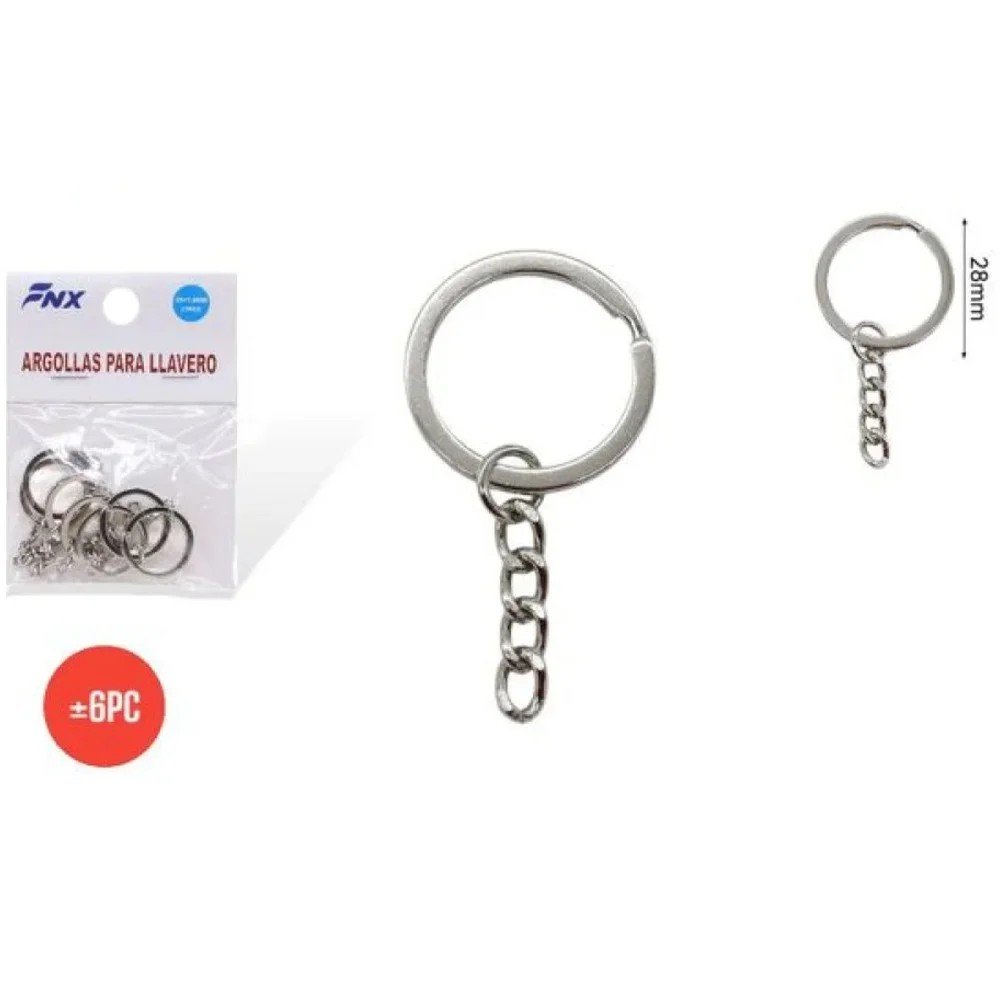 ARGOLLAS PARA LLAVEROS 6 PZA-28 MM por mayor en Chile