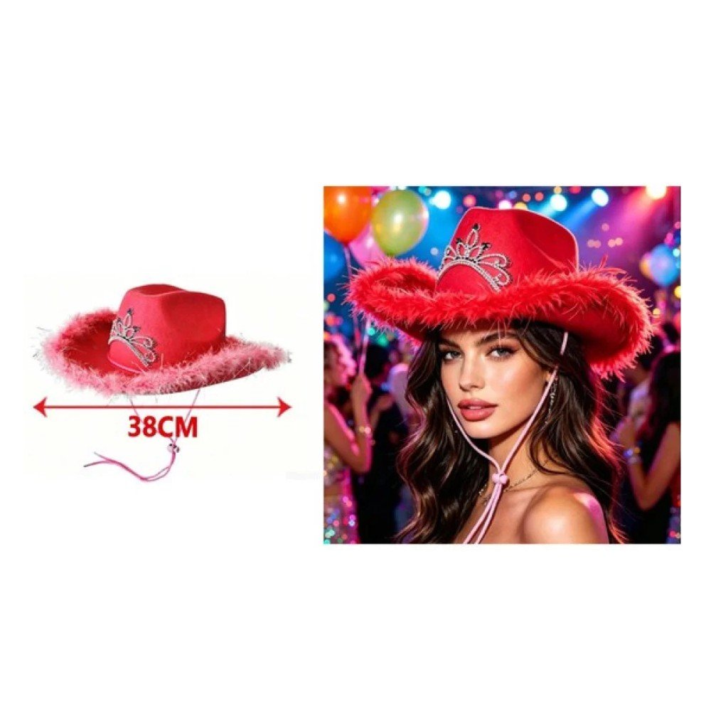 SOMBRERO VAQUERO ROJO 38 CM por mayor en Chile