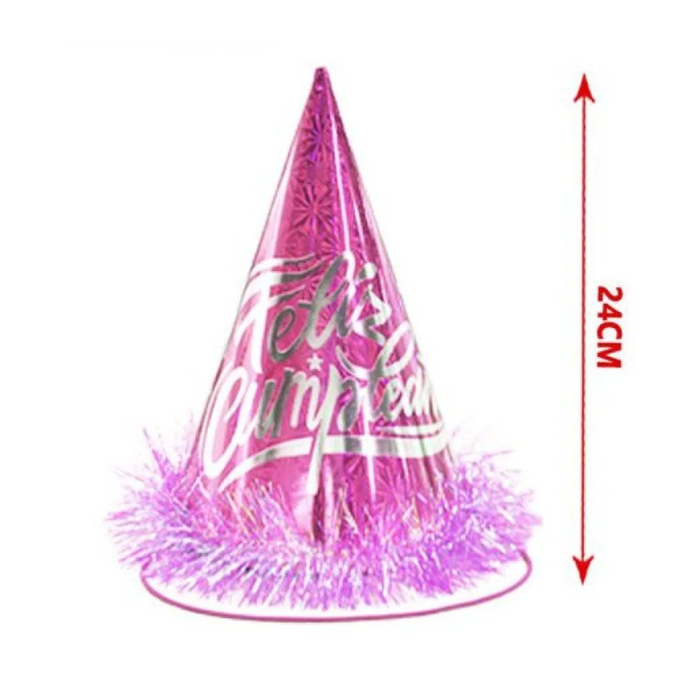 GORRO FELIZ CUMPLEAÑOS ROSA 24 CM por mayor en Chile