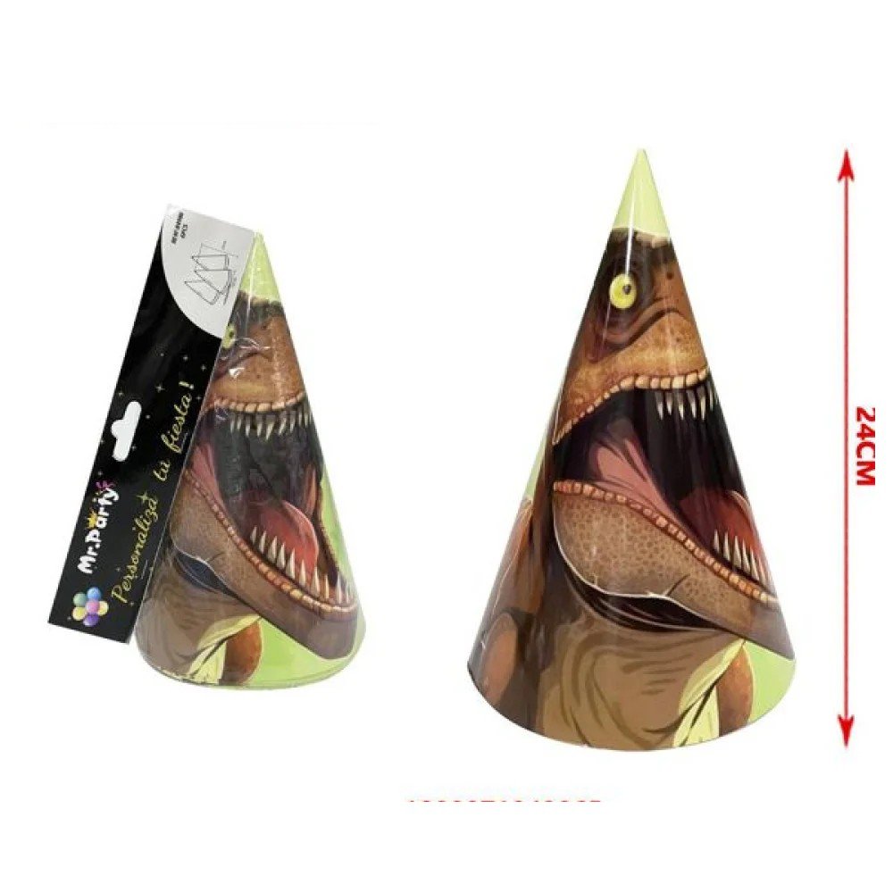 GORROS PARA FIESTA DINOSAURIO 6 PZA-24 CM por mayor en Chile