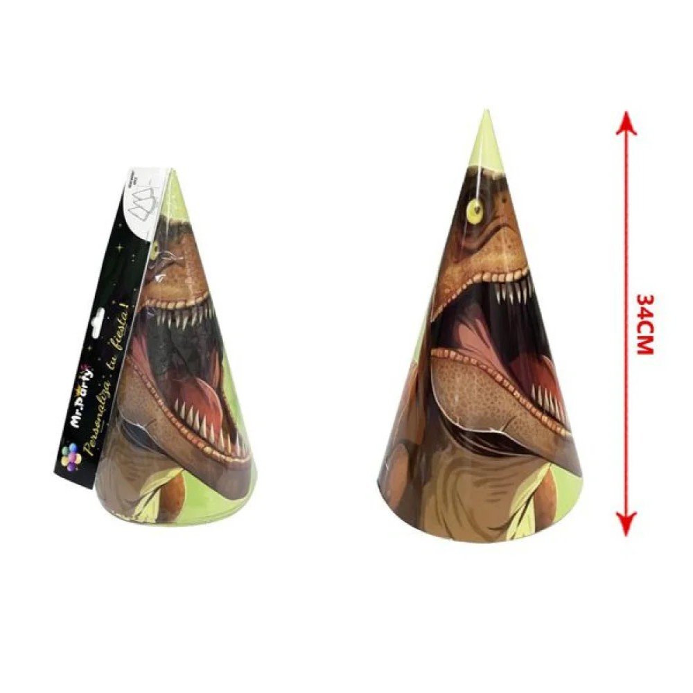 GORROS PARA FIESTA DINOSAURIO 6 PZA-34 CM por mayor en Chile