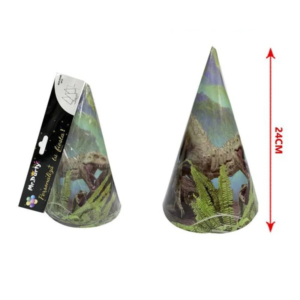 GORROS PARA FIESTA DINOSAURIO 6 PZA-24 CM por mayor en Chile