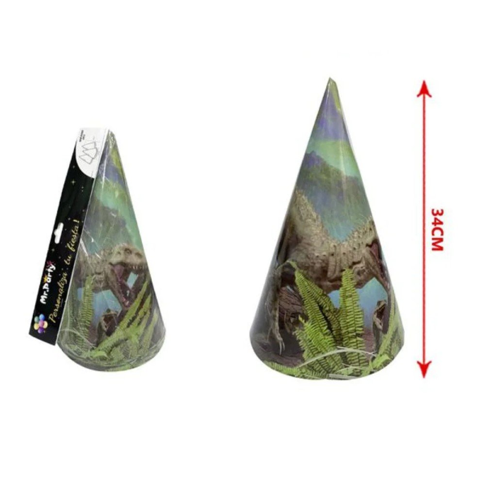 GORROS PARA FIESTA DINOSAURIO 6 PZA-34 CM por mayor en Chile